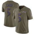 Baltimore Ravens #5 Joe Flacco Olive Salute To Service Limited Jersey
