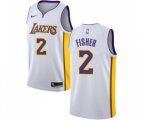 Los Angeles Lakers #2 Derek Fisher Swingman White NBA Jersey - Association Edition