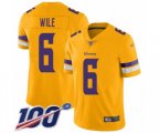 Minnesota Vikings #6 Matt Wile Limited Gold Inverted Legend 100th Season Football Jersey