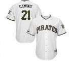 Pittsburgh Pirates #21 Roberto Clemente Replica White Alternate Cool Base Baseball Jersey