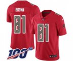 Tampa Bay Buccaneers #81 Antonio Brown Red Stitched NFL Limited Rush 100th Season Jersey