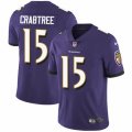 Baltimore Ravens #15 Michael Crabtree Purple Team Color Vapor Untouchable Limited Player NFL Jersey