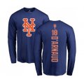 New York Mets #18 Travis d'Arnaud Royal Blue Backer Long Sleeve T-Shirt