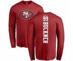 San Francisco 49ers #99 DeForest Buckner Red Backer Long Sleeve T-Shirt