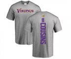Minnesota Vikings #8 Kirk Cousins Ash Backer T-Shirt