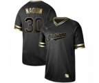 Cleveland Indians #30 Tyler Naquin Authentic Black Gold Fashion Baseball Jersey