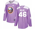 New York Islanders #46 Bode Wilde Authentic Purple Fights Cancer Practice NHL Jersey