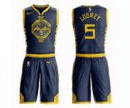 Golden State Warriors #5 Kevon Looney Authentic Navy Blue Basketball Suit Jersey - City Edition