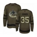 Vancouver Canucks #35 Thatcher Demko Authentic Green Salute to Service Hockey Jersey