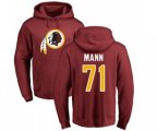 Washington Redskins #71 Charles Mann Maroon Name & Number Logo Pullover Hoodie