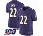 Baltimore Ravens #22 Jimmy Smith Purple Team Color Vapor Untouchable Limited Player 100th Season Football Jersey