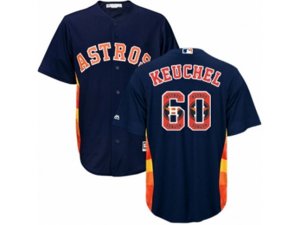 Houston Astros #60 Dallas Keuchel Authentic Navy Blue Team Logo Fashion Cool Base MLB Jersey