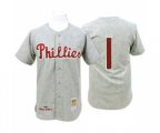 1950 Philadelphia Phillies #1 Richie Ashburn Replica Grey Throwback Baseball Jersey