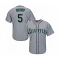 Seattle Mariners #5 Braden Bishop Authentic Grey Road Cool Base Baseball Player Jersey