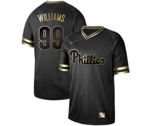 Philadelphia Phillies #99 Mitch Williams Authentic Black Gold Fashion Baseball Jersey