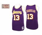 Los Angeles Lakers #13 Wilt Chamberlain Authentic Purple Throwback Basketball Jersey