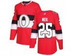 Adidas Ottawa Senators #25 Chris Neil Red Authentic 2017 100 Classic Stitched NHL Jersey