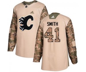 Calgary Flames #41 Mike Smith Authentic Camo Veterans Day Practice Hockey Jersey