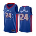 Nike Pistons #24 Mason Plumlee Blue NBA Swingman 2020-21 City Edition Jersey