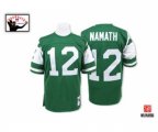 New York Jets #12 Joe Namath Green Team Color Authentic Throwback Football Jersey