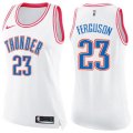 Women's Oklahoma City Thunder #23 Terrance Ferguson Swingman White Pink Fashion NBA Jersey