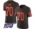 Cleveland Browns #70 Kendall Lamm Limited Brown Rush Vapor Untouchable 100th Season Football Jersey