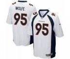Denver Broncos #95 Derek Wolfe Game White Football Jersey
