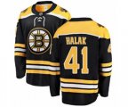 Boston Bruins #41 Jaroslav Halak Authentic Black Home Fanatics Branded Breakaway NHL Jersey