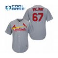 St. Louis Cardinals #67 Justin Williams Authentic Grey Road Cool Base Baseball Player Jersey