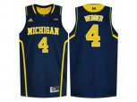 Michigan Wolverines Chirs Webber #4 Basketball Authentic Jersey - Navy Blue