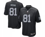 Oakland Raiders #81 Tim Brown Game Black Team Color Football Jersey
