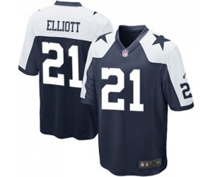 Dallas Cowboys #21 Ezekiel Elliott Game Navy Blue Throwback Alternate Football Jersey