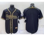 Dallas Cowboys Black Gold With Patch Cool Base Stitched Baseball Jersey