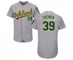 Oakland Athletics #39 Blake Treinen Grey Road Flex Base Authentic Collection Baseball Jersey
