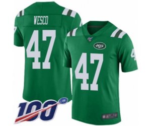 New York Jets #47 Trevon Wesco Limited Green Rush Vapor Untouchable 100th Season Football Jersey