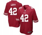 San Francisco 49ers #42 Ronnie Lott Game Red Team Color Football Jersey