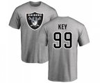 Oakland Raiders #99 Arden Key Ash Name & Number Logo T-Shirt