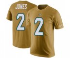 Jacksonville Jaguars #2 Landry Jones Gold Rush Pride Name & Number T-Shirt
