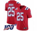 New England Patriots #25 Terrence Brooks Red Alternate Vapor Untouchable Limited Player 100th Season Football Jersey