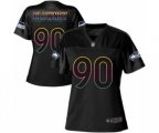 Women Seattle Seahawks #90 Jadeveon Clowney Game Black Fashion Football Jersey
