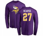 Minnesota Vikings #27 Jayron Kearse Purple Name & Number Logo Long Sleeve T-Shirt