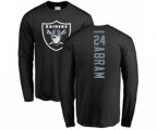 Oakland Raiders #24 Johnathan Abram Black Backer Long Sleeve T-Shirt