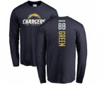 Los Angeles Chargers #88 Virgil Green Navy Blue Backer Long Sleeve T-Shirt