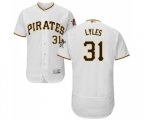 Pittsburgh Pirates #31 Jordan Lyles White Home Flex Base Authentic Collection Baseball Jersey