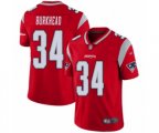 New England Patriots #34 Rex Burkhead Limited Red Inverted Legend Football Jersey