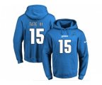 Detroit Lions #15 Golden Tate III Blue Name & Number Pullover NFL Hoodie