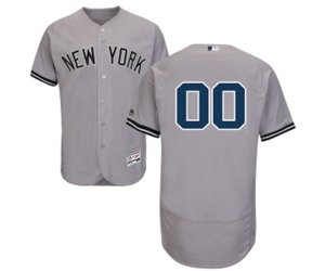 New York Yankees Customized Grey Road Flex Base Authentic Collection Baseball Jersey