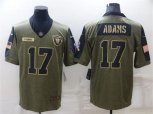 Las Vegas Raiders #17 Davante Adams Olive Salute To Service Limited Stitched Jersey