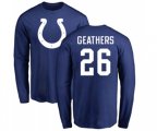 Indianapolis Colts #26 Clayton Geathers Royal Blue Name & Number Logo Long Sleeve T-Shirt