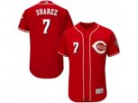 Cincinnati Reds #7 Eugenio Suarez Grey Flexbase Authentic Collection Stitched MLB Jersey
